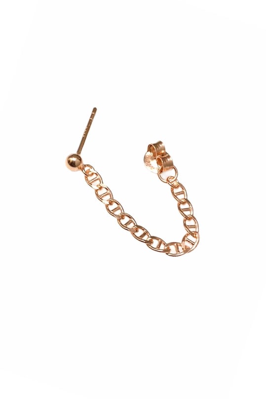 Minimal Top Dna Zincir Klips Küpe