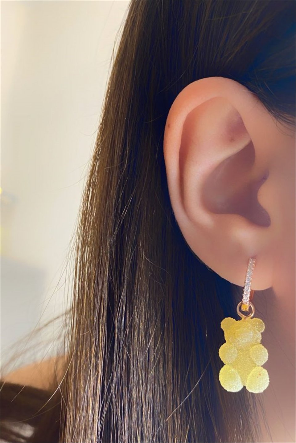 Sarı Candy Jelibon Küpe