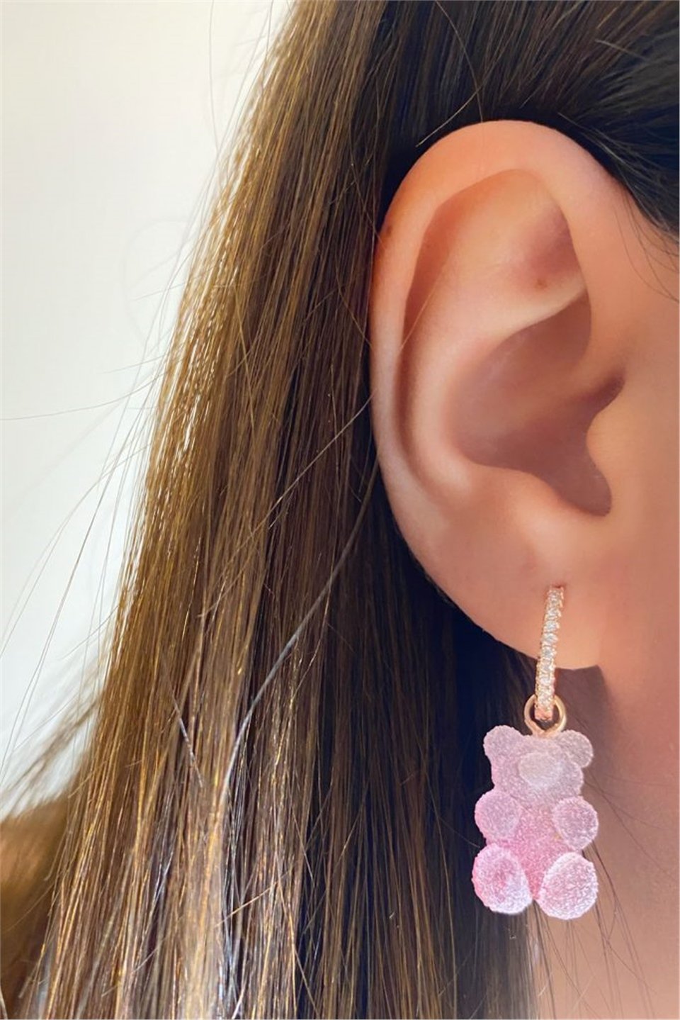 Soft Pembe Beyaz Candy Jelibon Küpe