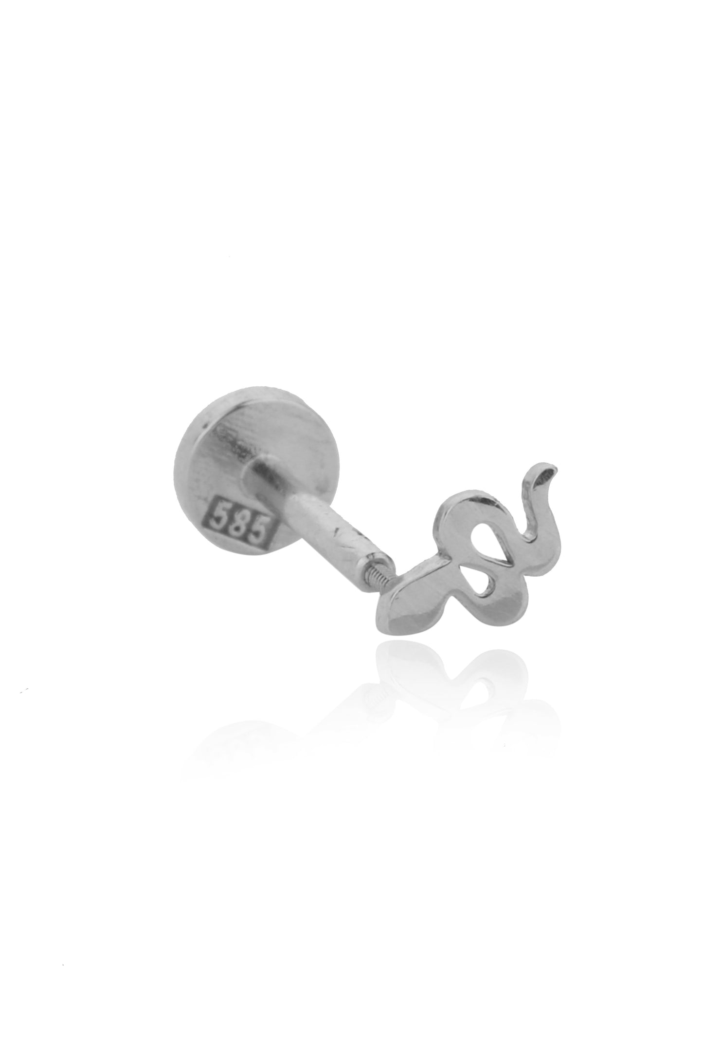 Mini Yılan Tragus 14 Ayar Altın Piercing
