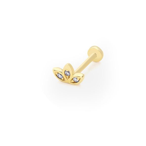 Çiçek Tragus 14 Ayar Altın Piercing