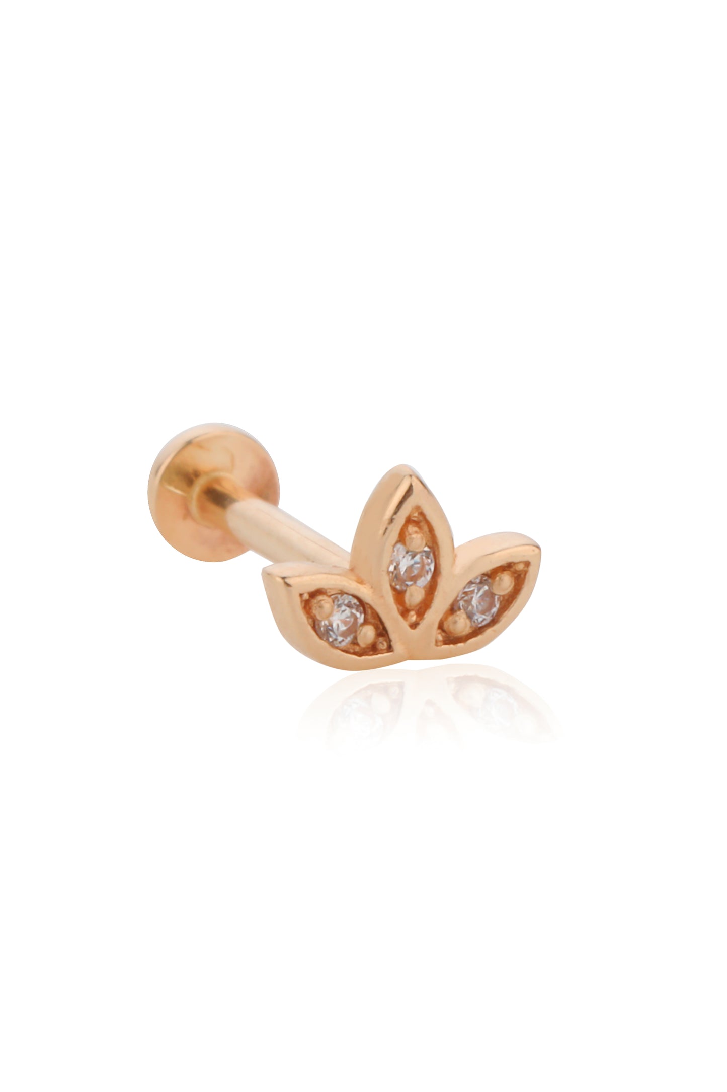 Çiçek Tragus 14 Ayar Altın Piercing