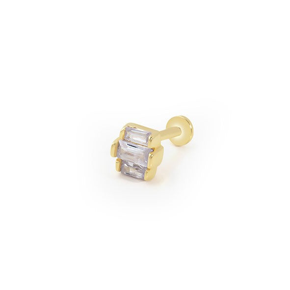 Üç Baget Tragus 14 Ayar Altın Piercing