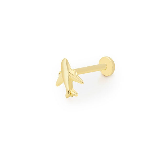 Uçak Tragus 14 Ayar Altın Piercing