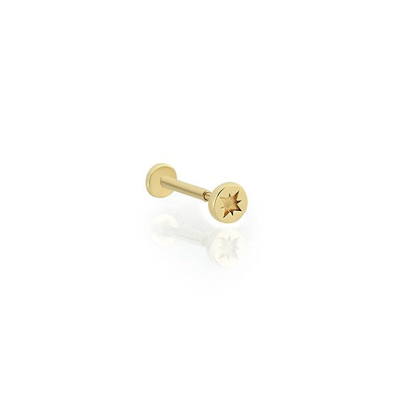 Mini Kuzeyyıldızı Tragus 14 Ayar Altın Piercing