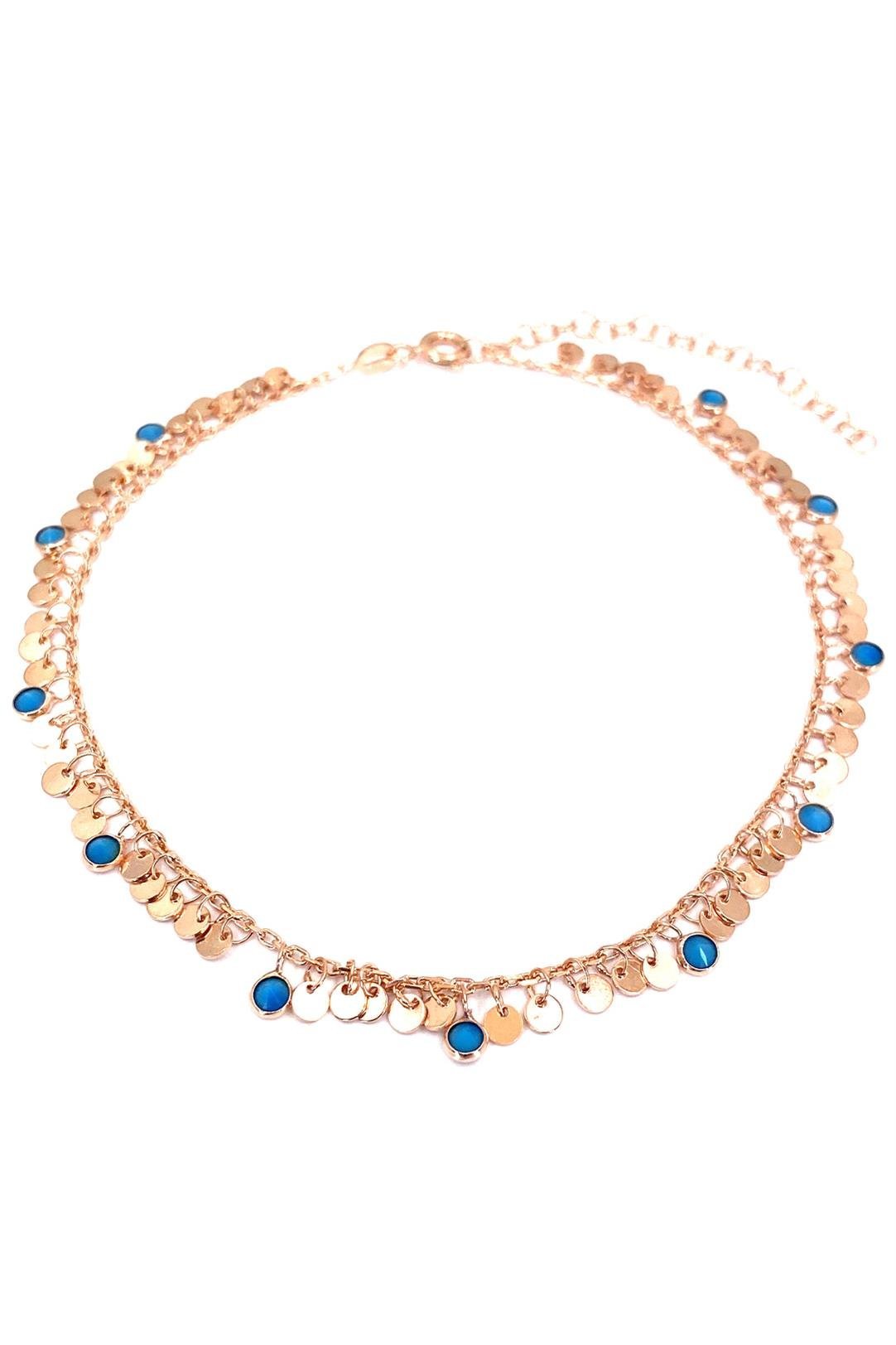 Turkuaz Tohum Detay Pullu Gümüş Halhal