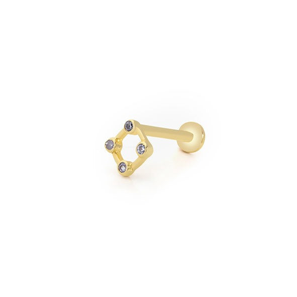 Dört Tohum Çember 14 Ayar Altın Piercing