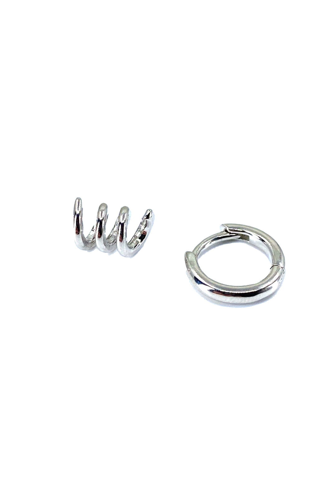 Taşsız Oynar Spiral Gümüş Halka Küpe