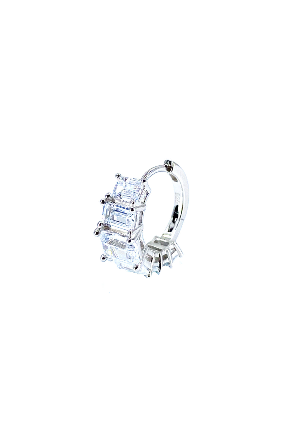 Mix Baget Yarım Tur Gümüş Halka Küpe