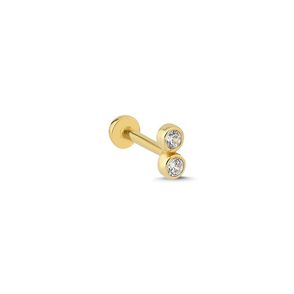 Mini İki Tohum 14 Ayar Altın Piercing