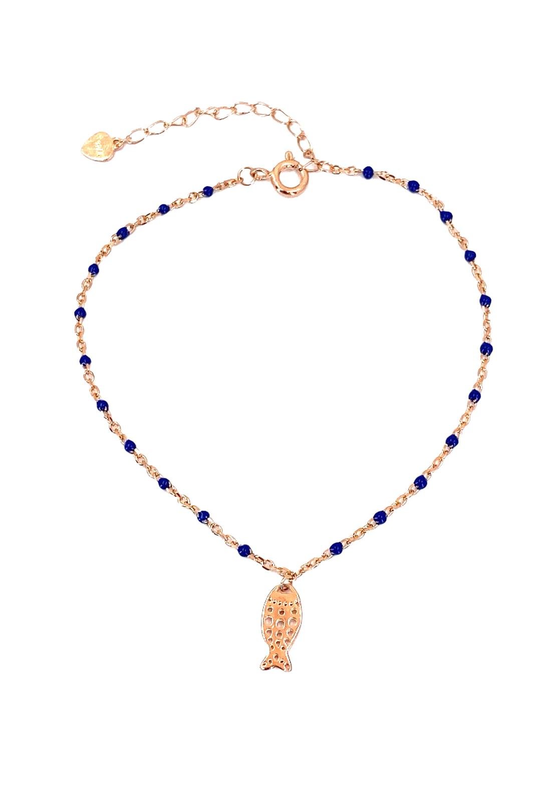 Lacivert Mineli Halhal Desenli Balık