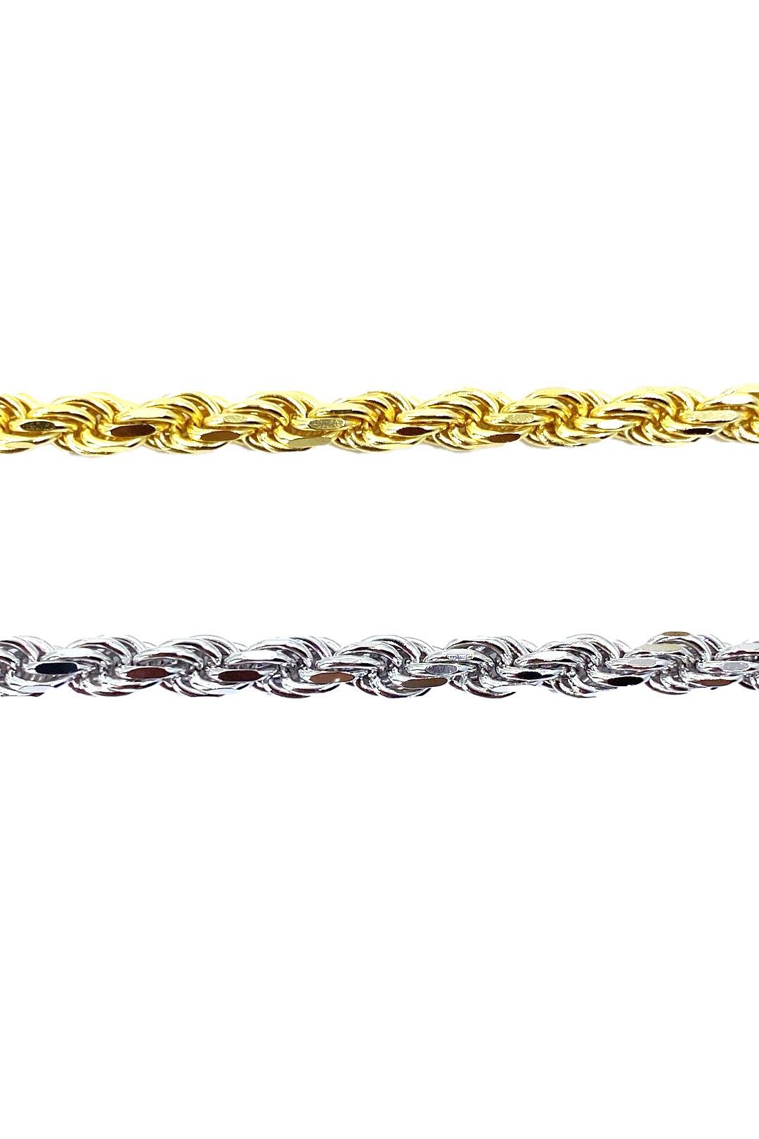 Taşsız Kalın Burgu Zincir Gümüş Choker