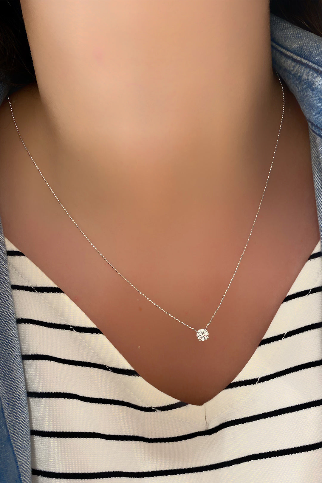 Vip 0.5 Ct Tektaş 5 Mm Gümüş Kolye