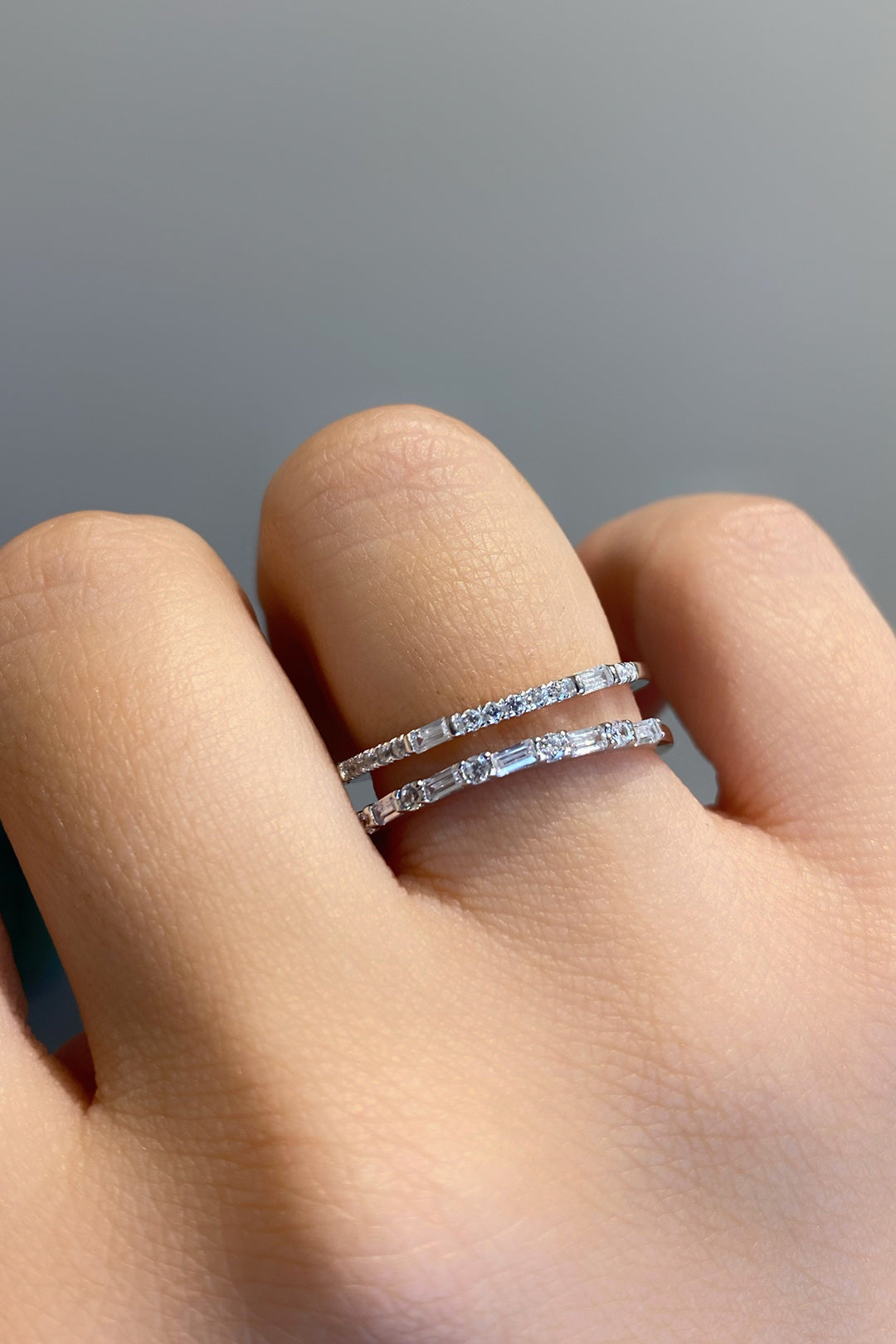 Yuvarlak Ve Baget Ayrık Yarım Tur Gümüş Yüzük