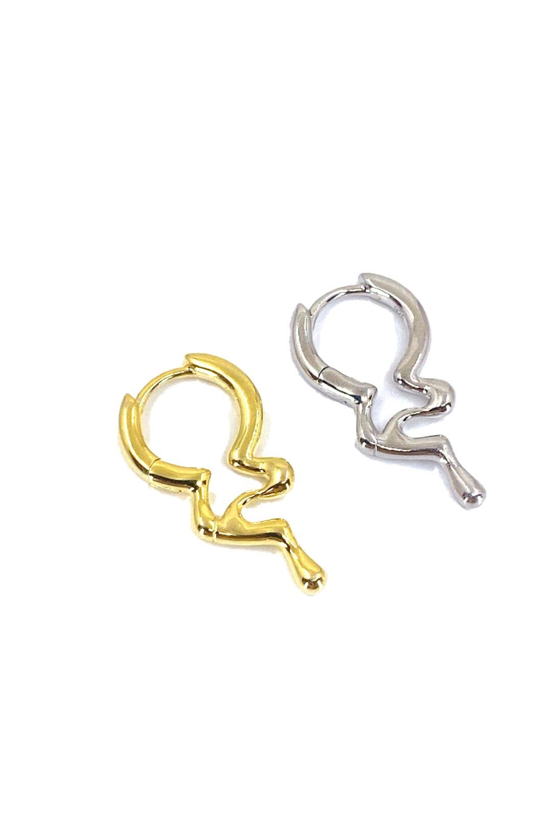 Taşsız Akışkan Gümüş Halka Küpe