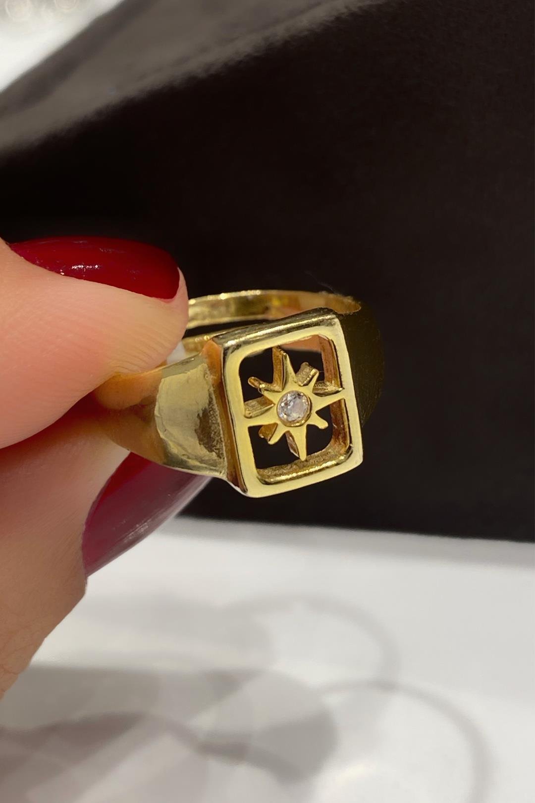 İçi Boş Kuzeyyıldızı Gümüş Serçeparmak Yüzüğü