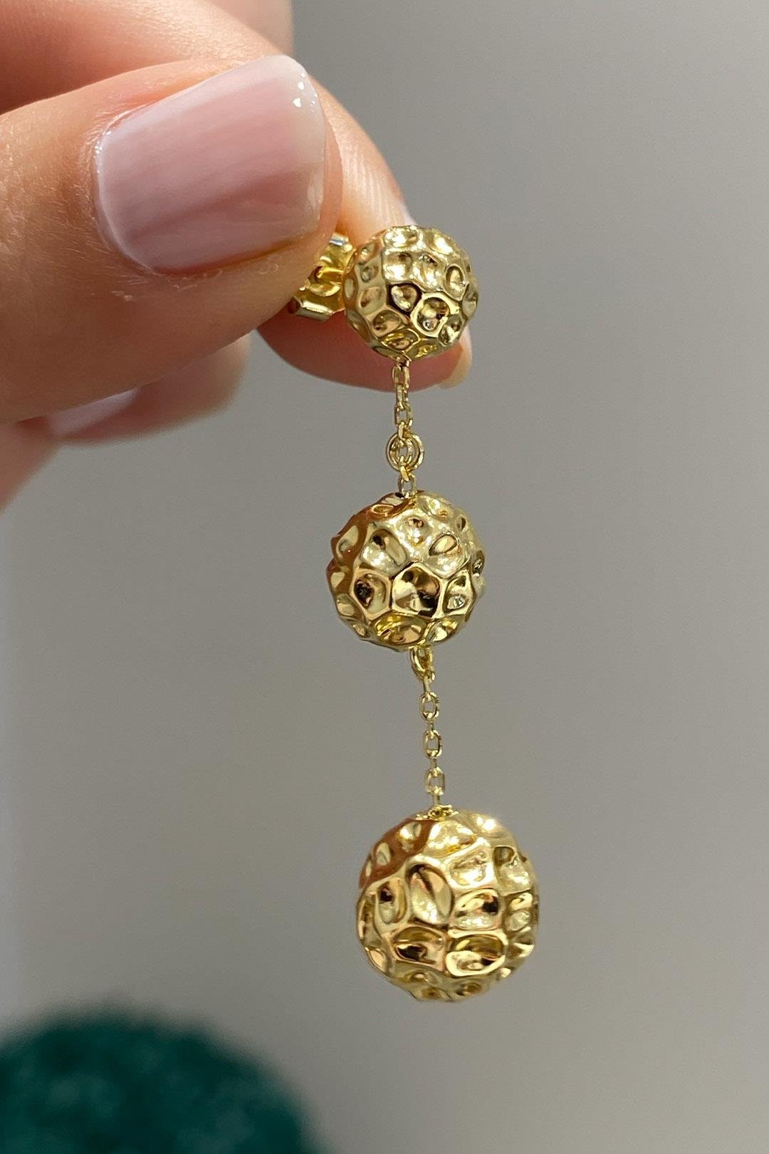 Dövme Desen Mix Üç Top Gümüş Küpe