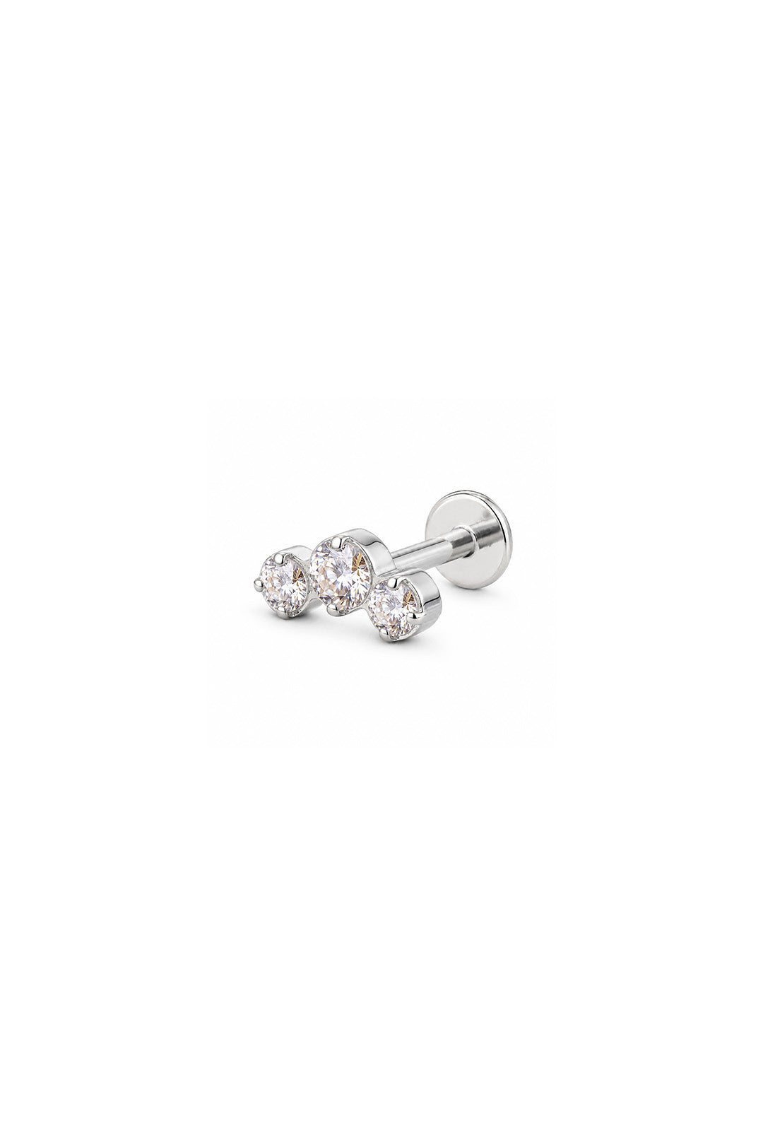 Mix Mini Üç Yuvarlak Taş Yay Titanyum Piercing