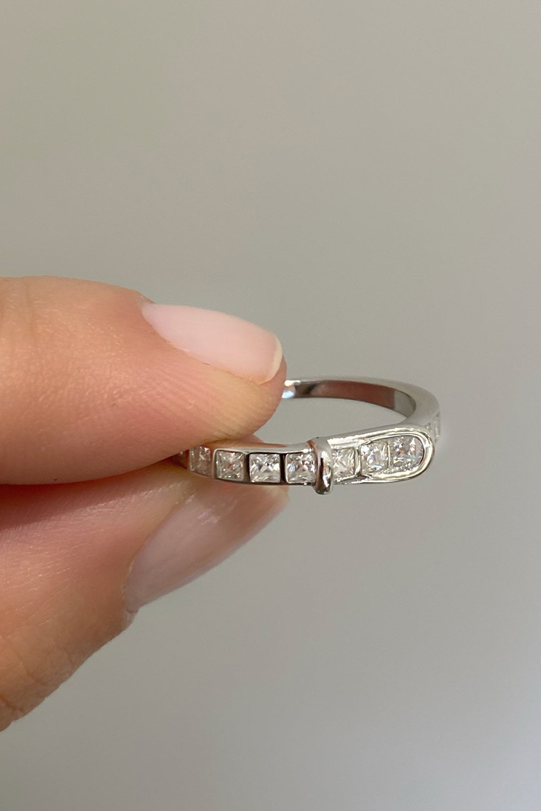 Gömülü Baget Fermuar Gümüş Yüzük