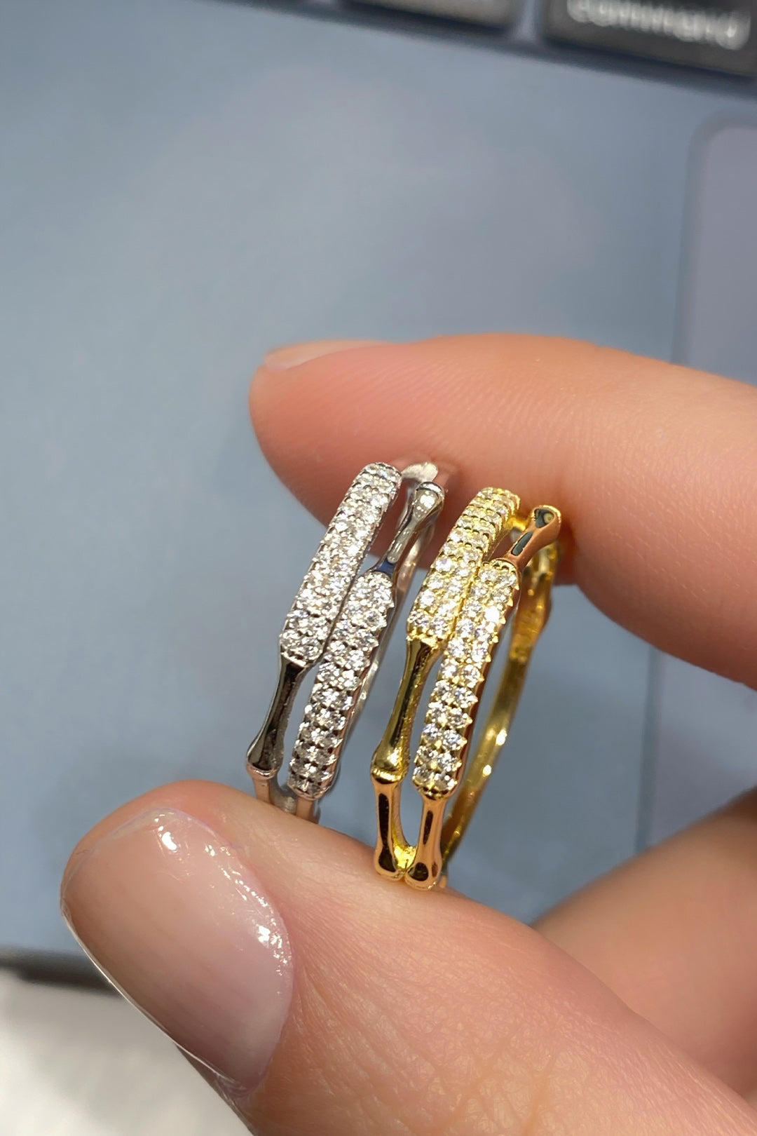 Taşlı Ve Taşsız İki Sıra Kemik Detay Gümüş Yüzük