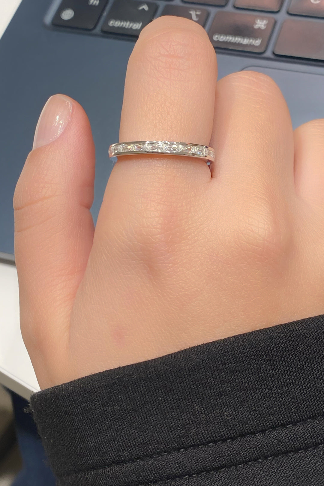 Gömülü Baget Tamtur Gümüş Yüzük