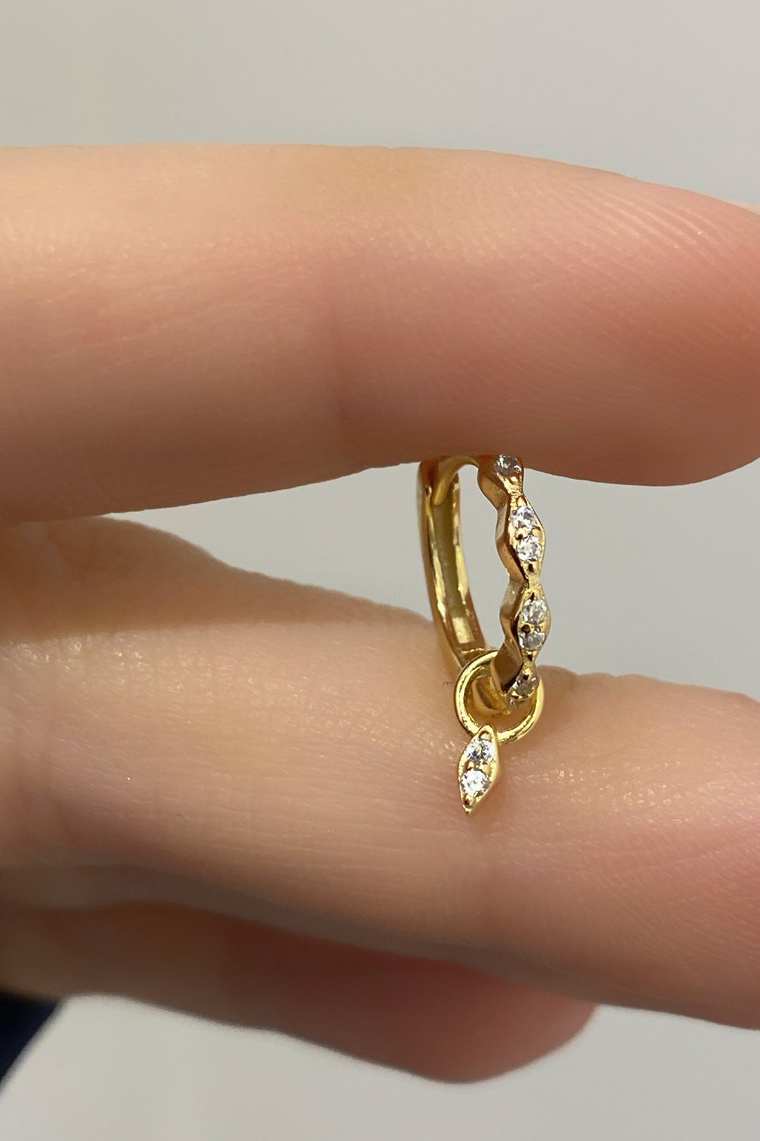 Markiz Sallantılı Beş Markiz Detay Gümüş Halka Küpe