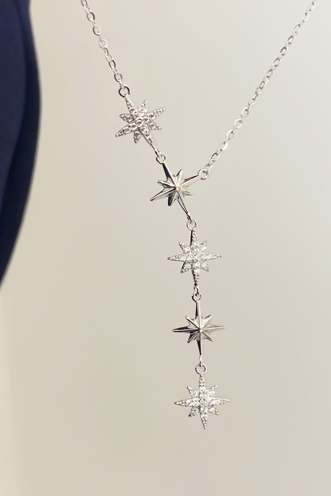 Taşlı Taşsız Üç Kuzeyyıldızı Gümüş Y Kolye