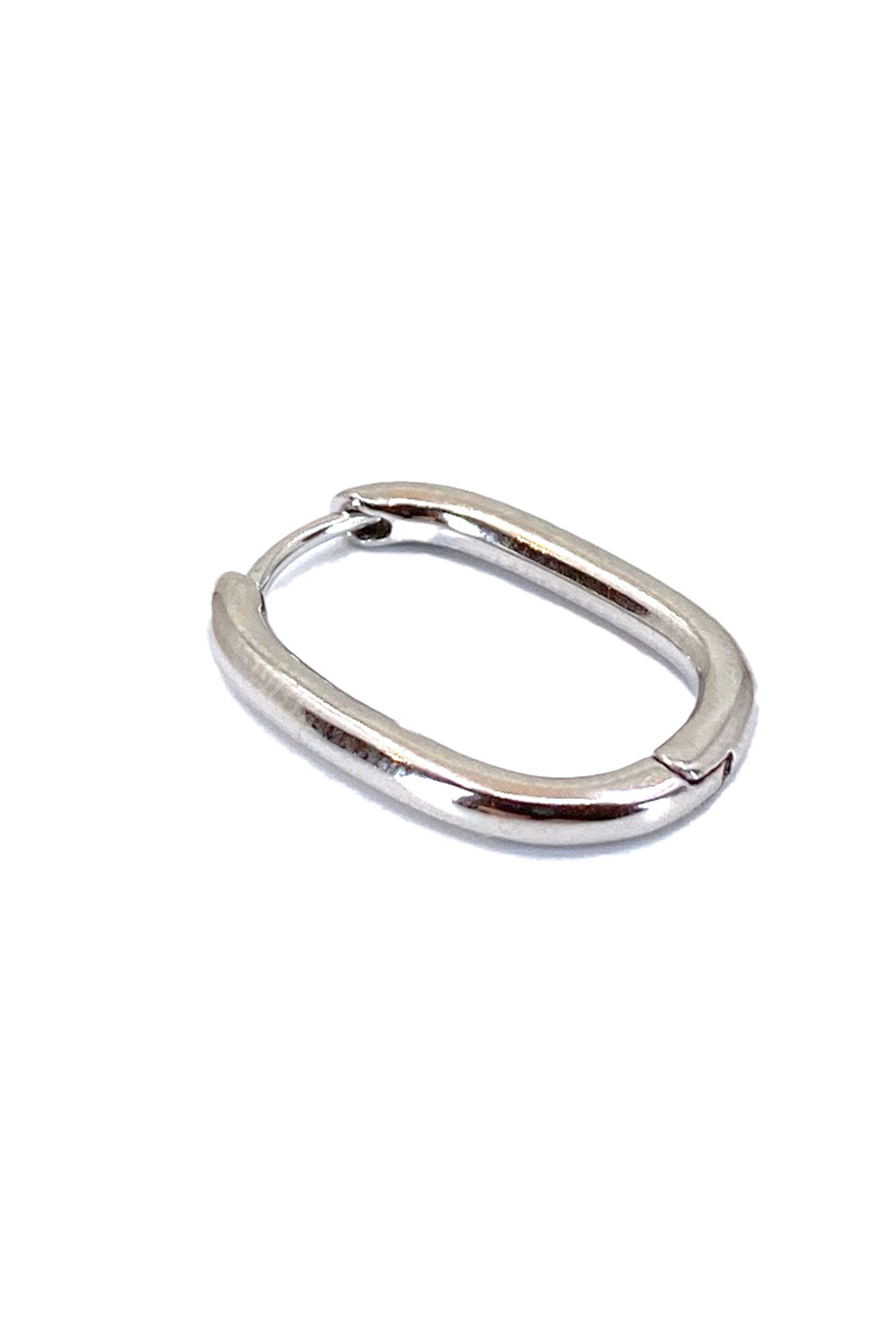 Taşsız Midi Oval Geo Gümüş Küpe