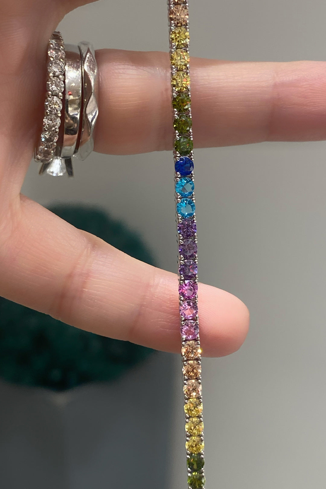 Rainbow Suyolu Gümüş Bileklik 3 Mm