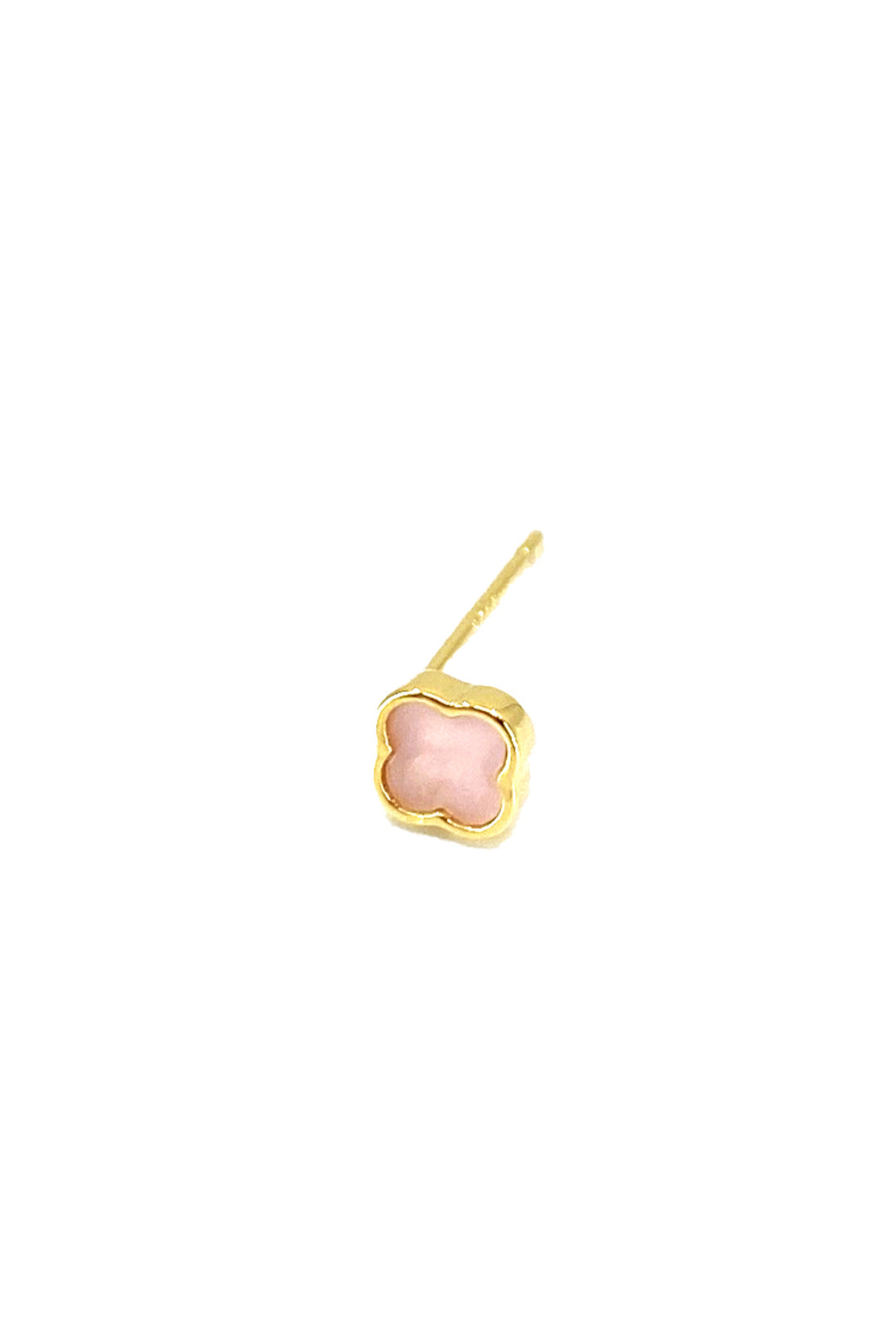 Pembe Mineli Vanc Gümüş Çivili Küpe