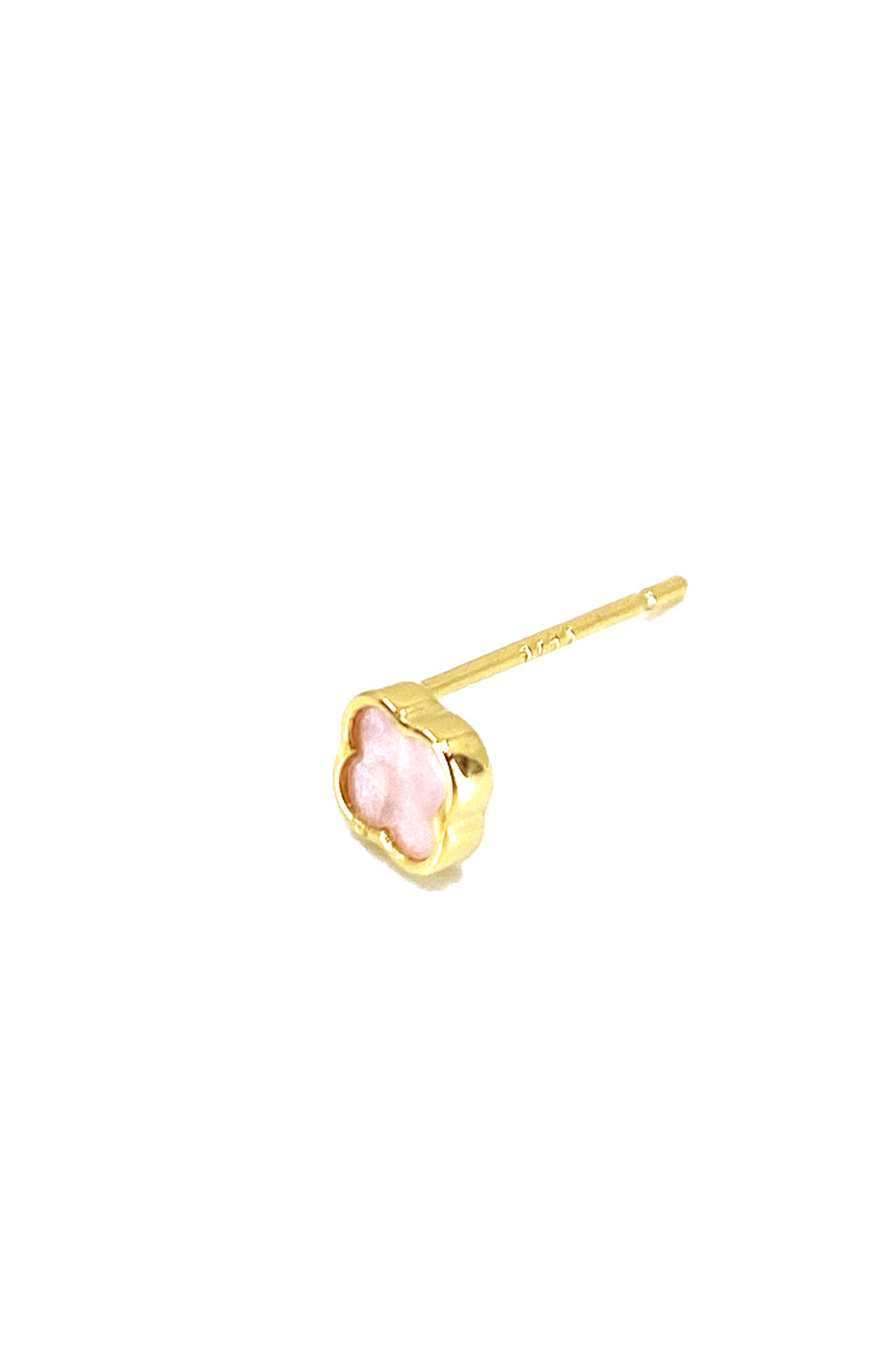 Pembe Mineli Vanc Gümüş Çivili Küpe