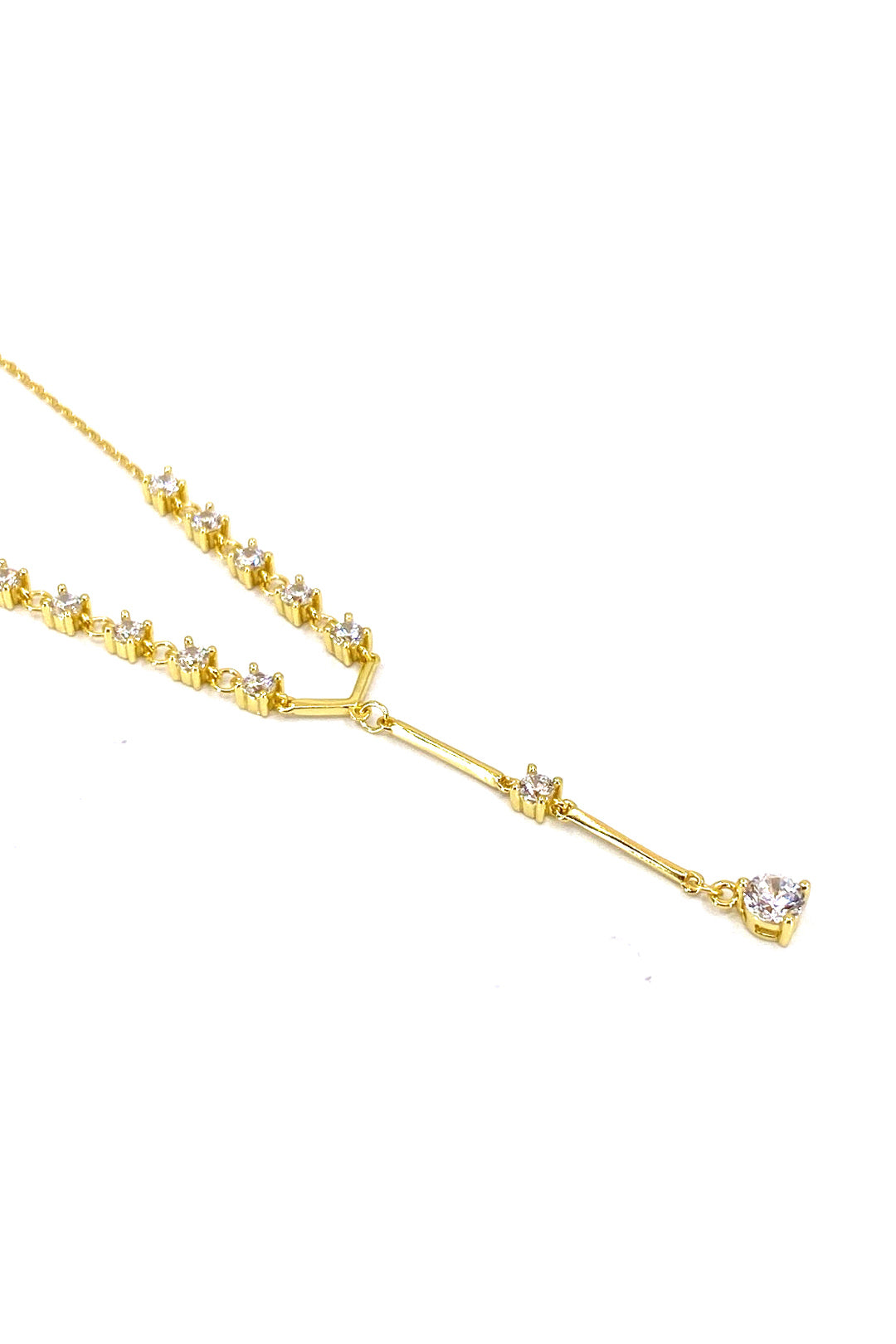 Mix Taş Ve Çubuk Detay Gümüş Y Kolye