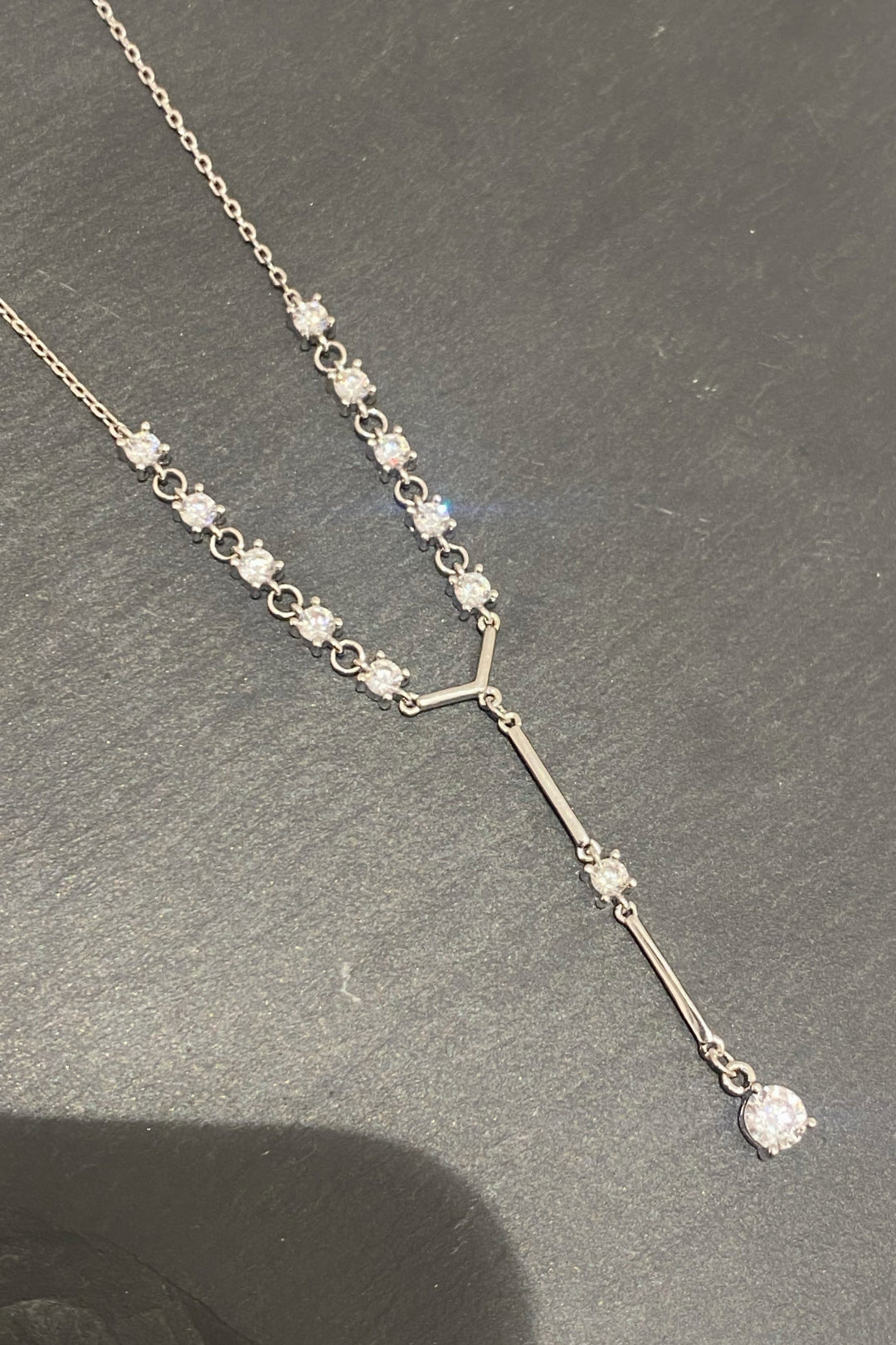 Mix Taş Ve Çubuk Detay Gümüş Y Kolye