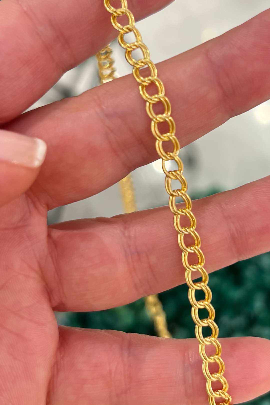 Taşsız İçiçe İki Çember Choker Kolye 40 cm
