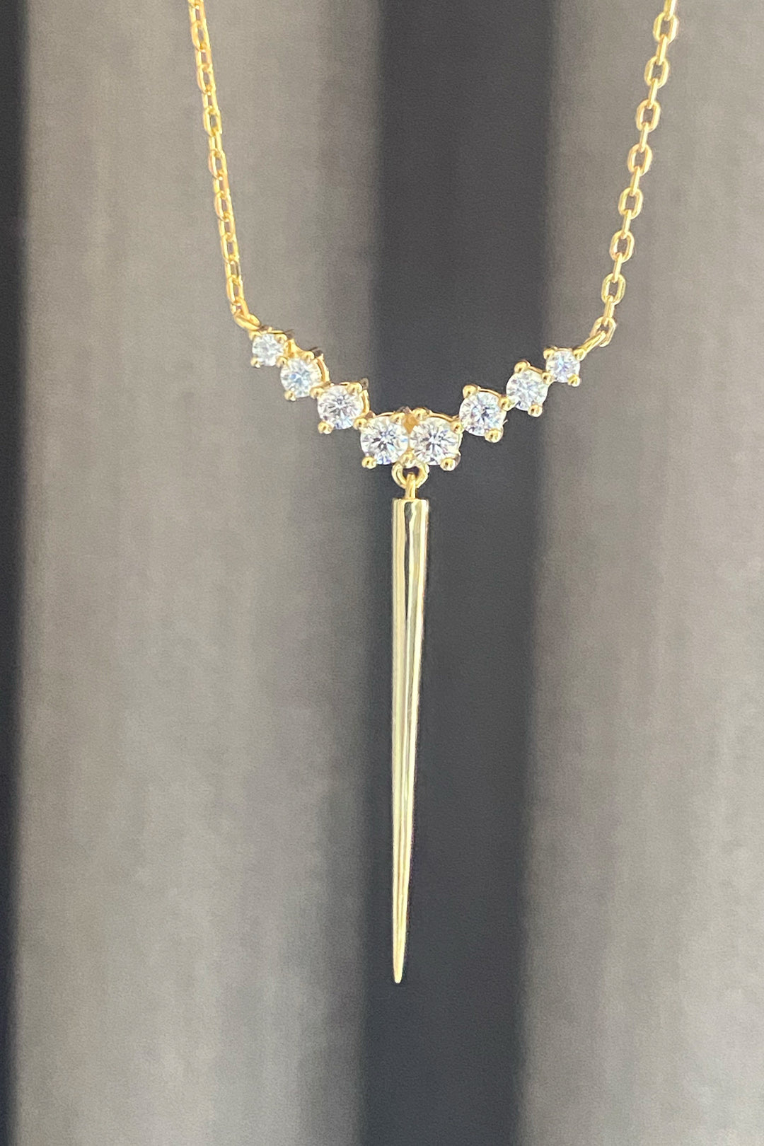 Sekiz Taş Ve Kurşun Gümüş Y Kolye