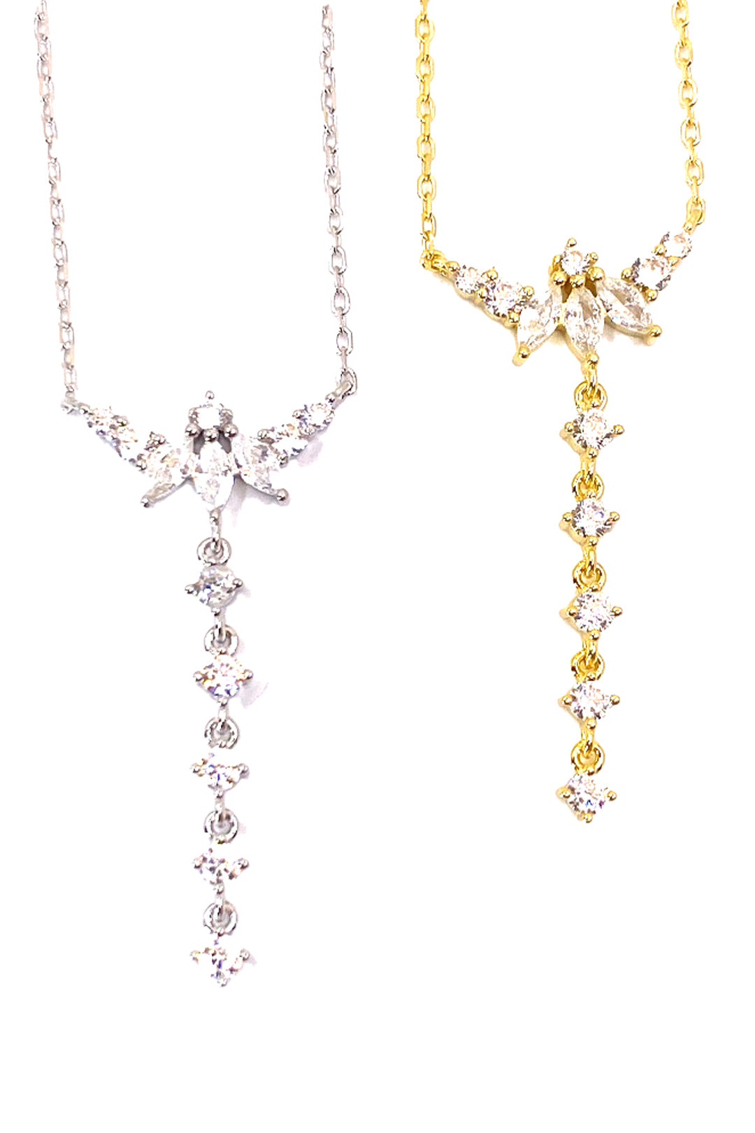 Üç Markiz Suyolu Gümüş Y Kolye