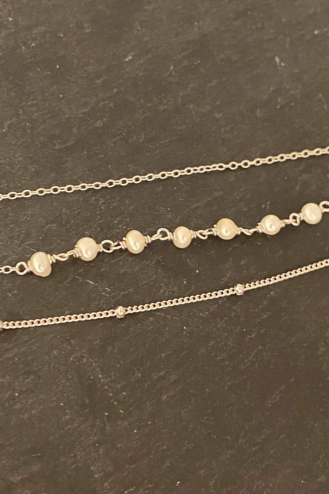 İnci Ve Top Üç Sıra Gümüş Halhal