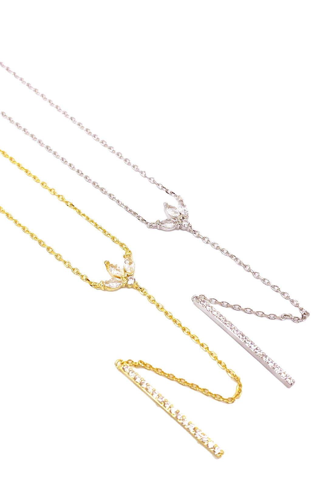 Lotus Ve Çubuk Gümüş Y Kolye