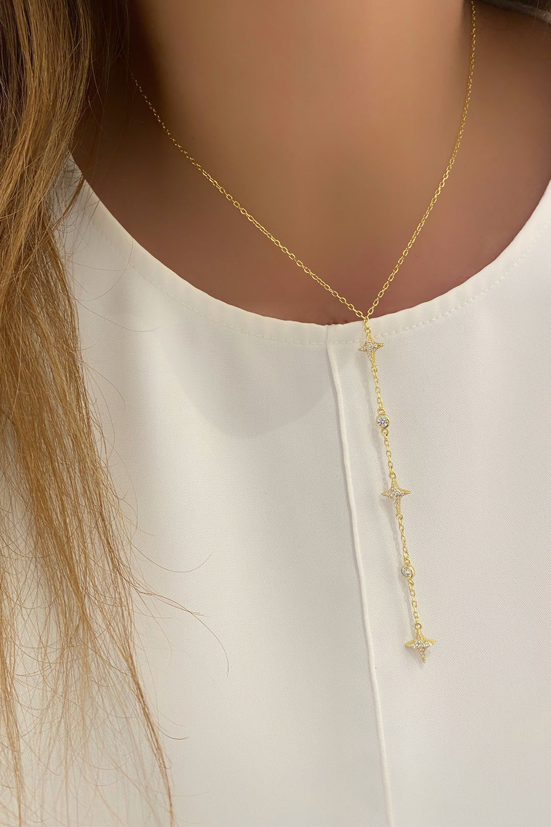 Taşlı Artı Ve Tohum Gümüş Y Kolye