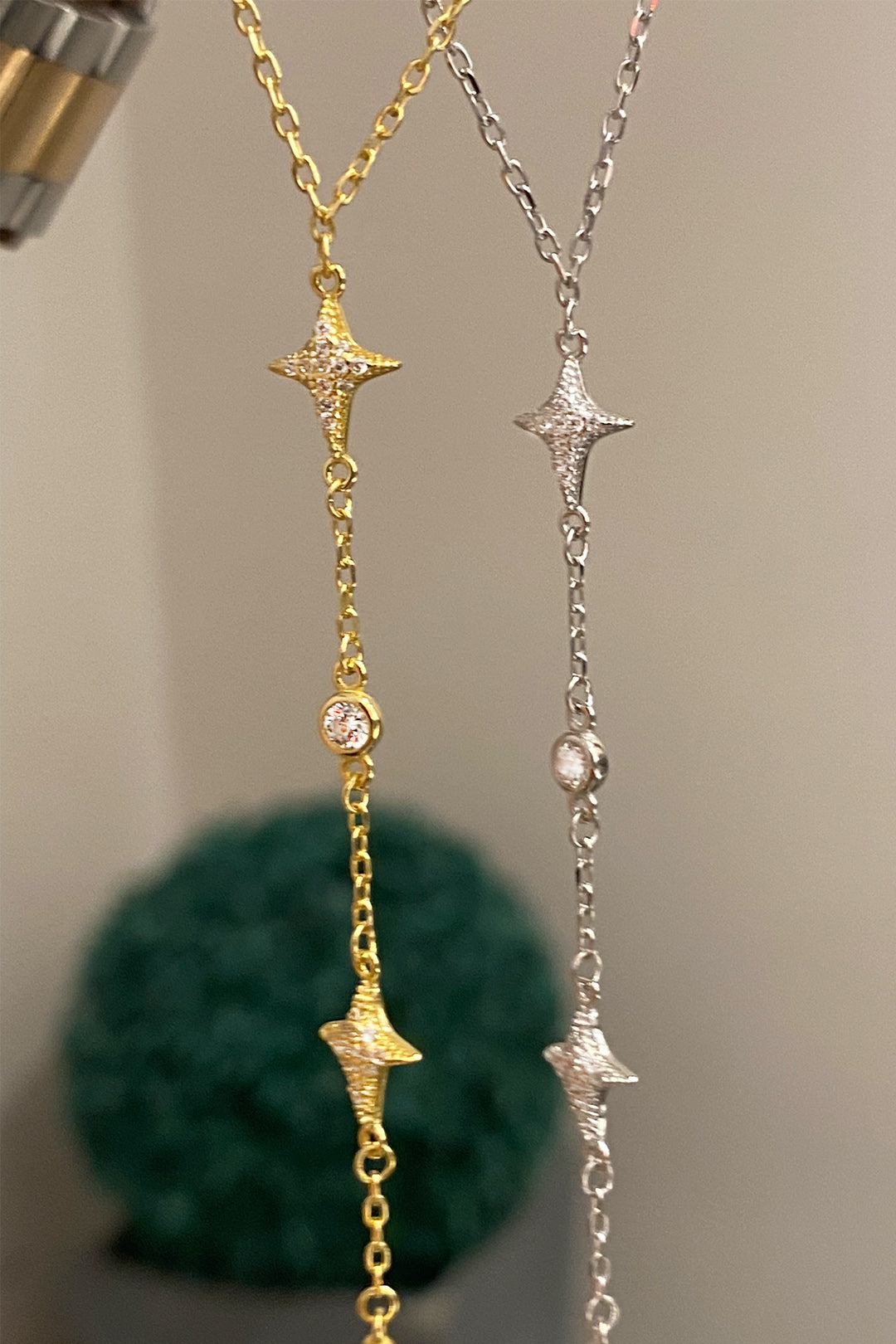 Taşlı Artı Ve Tohum Gümüş Y Kolye