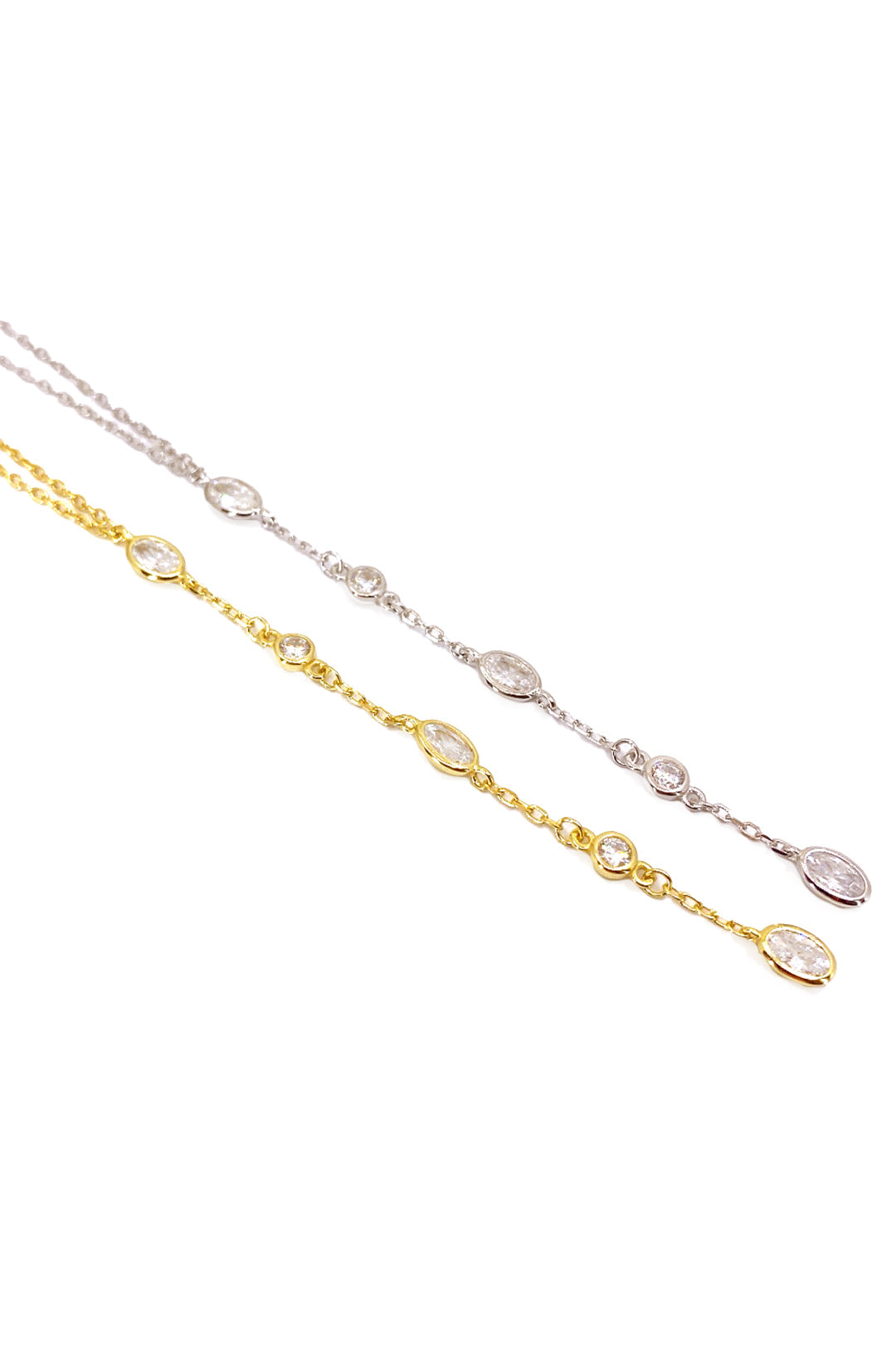 Üç Oval İki Tohum Gümüş Y Kolye