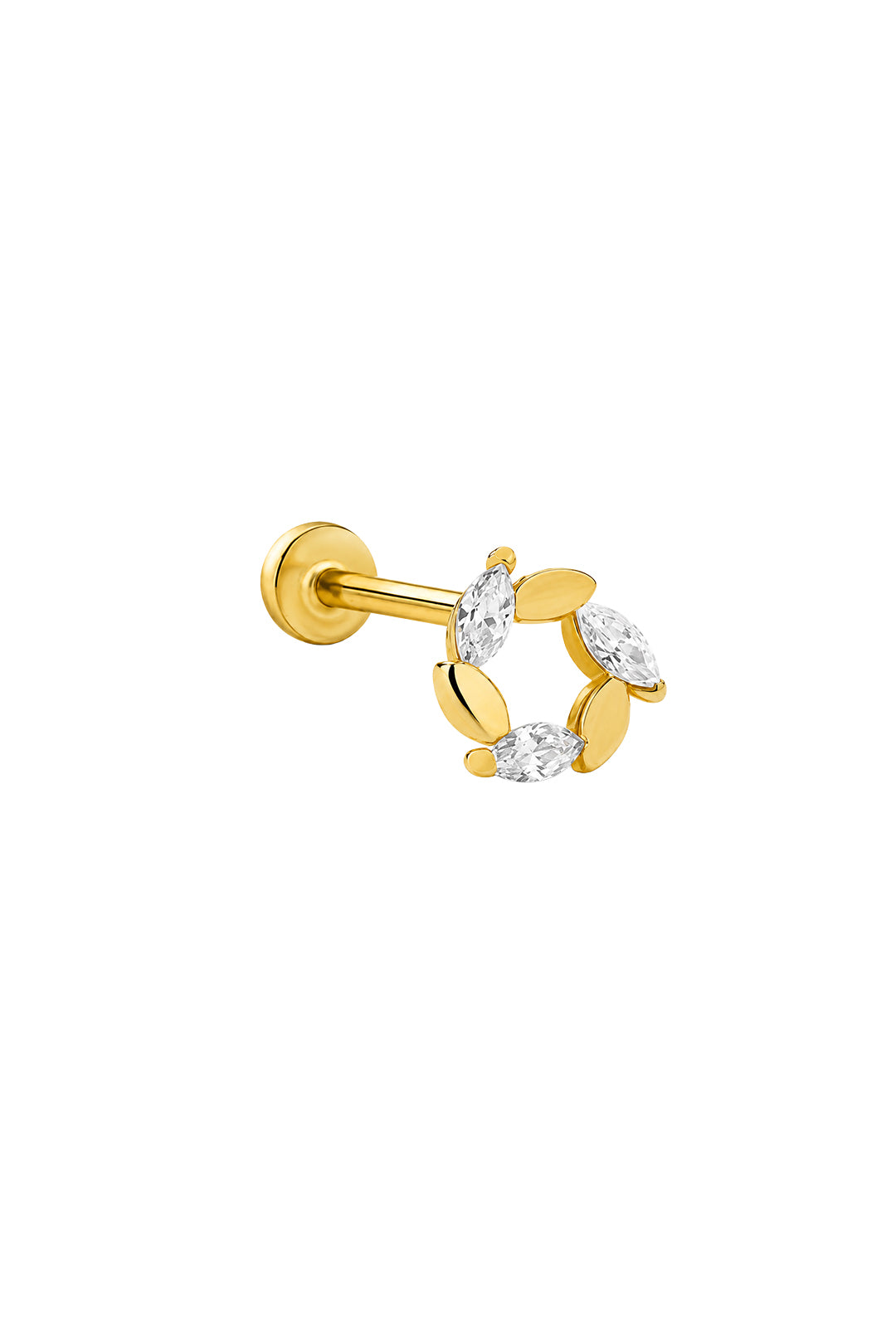 Üçer Markiz Çember 14 Ayar Altın Piercing