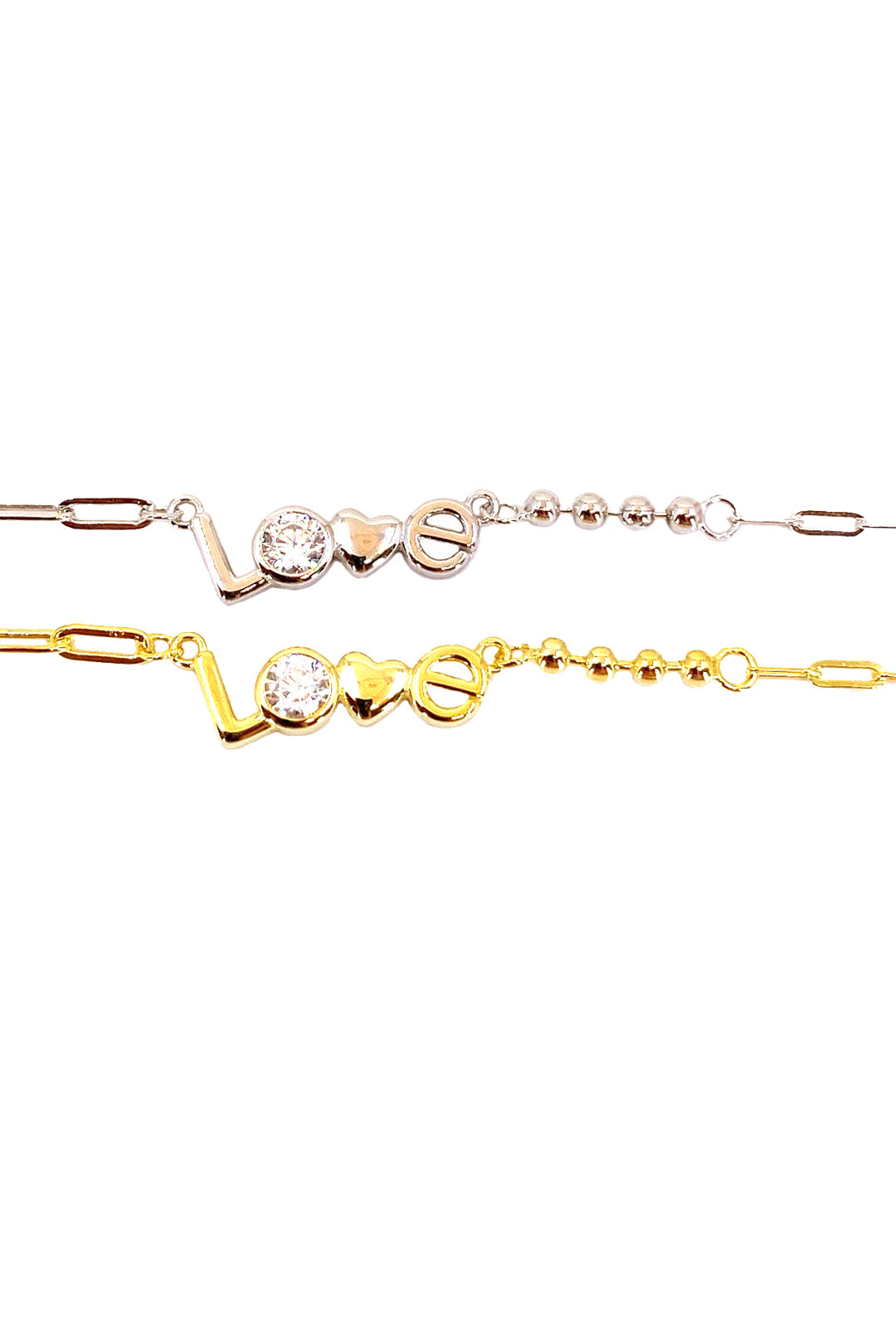 Love İki Sıralı Gümüş Bileklik