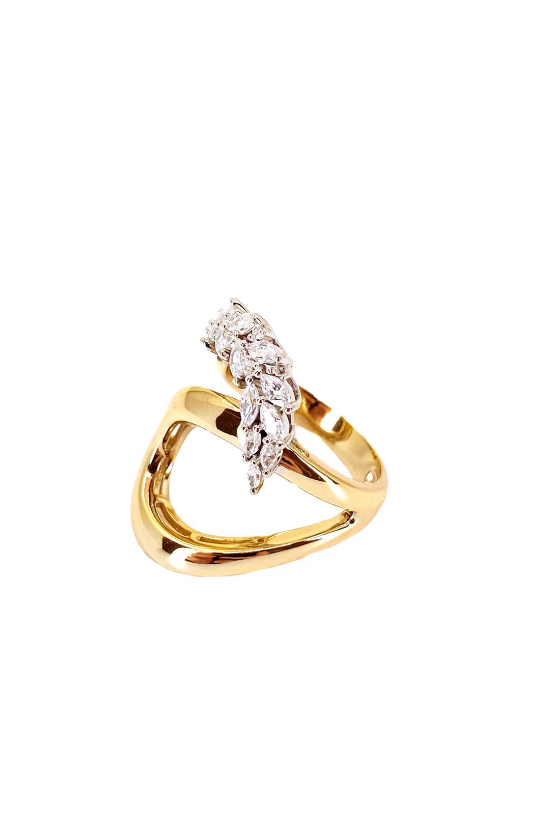 Mix Markiz Suyolu Kıvrımlı Gümüş Yüzük