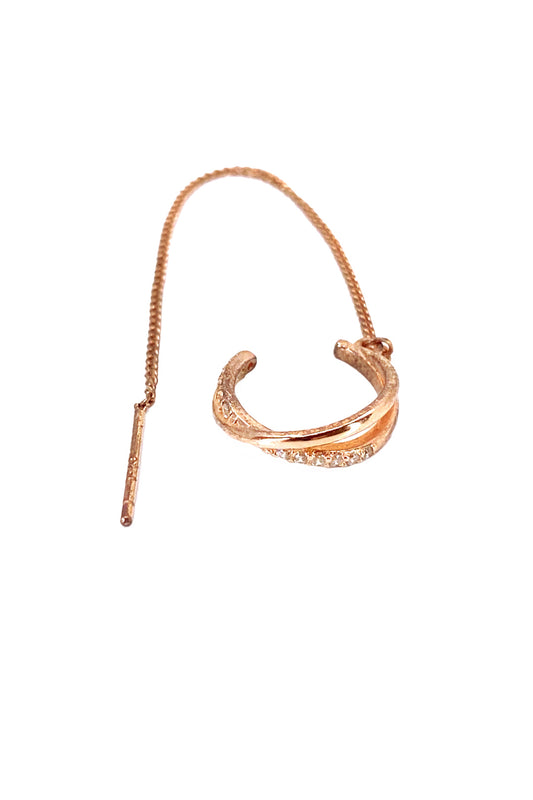 Taşlı Taşsız Çapraz Zincir Kıkırdak Küpe