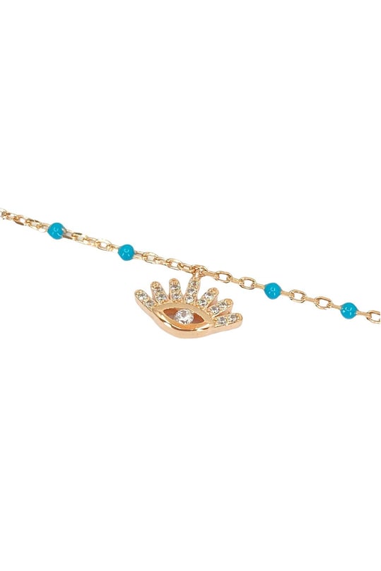 Turkuaz Mineli Halhal Göz