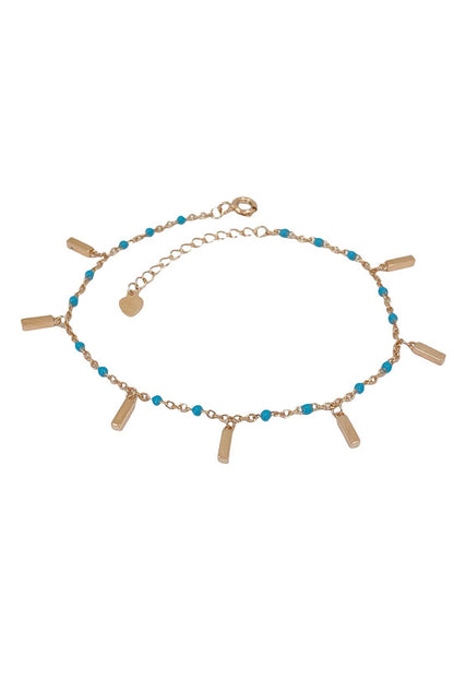 Turkuaz Mineli Halhal Çubuk