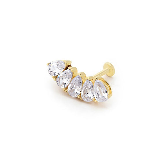 Beş Damla Tragus 14 Ayar Altın Piercing