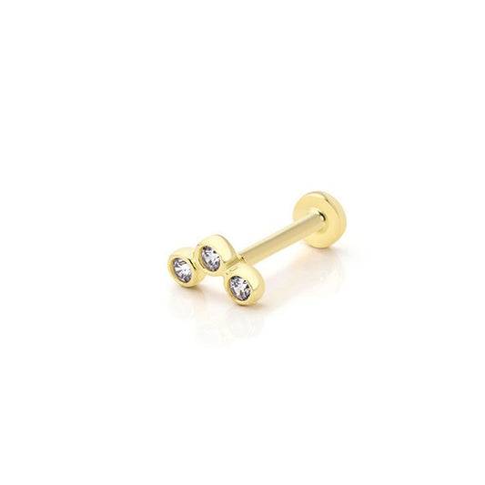 Üç Tohum Yay Tragus 14 Ayar Altın Piercing
