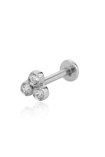 Üç Tohum Üçgen Tragus 14 Ayar Altın Piercing